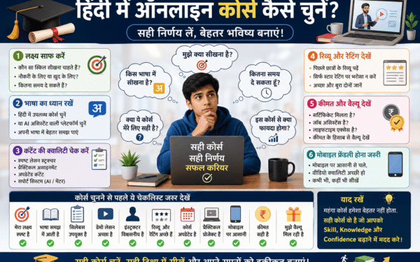1. हिंदी में ऑनलाइन कोर्स कैसे चुनें – पूरा गाइड
